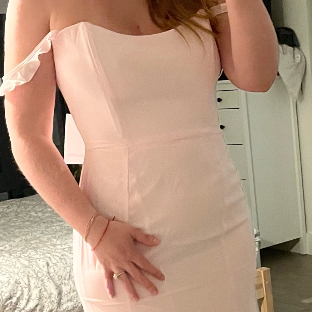 Chic Strapless Pink Gown Perfect for Bridesmaid Dress - Picture 2 of 7